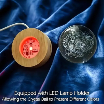 3D Laser Engraved Crystal Ball with Saturn Moon Galaxy Pattern USB Powered Magic LED Lighting for Christmas Valentine'S Day Anniversaries Home Decor